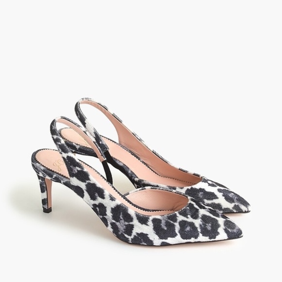 J. Crew Shoes - JCREW Size 9 Colette D'Orsay Slingback Pumps in Leopard Velvet